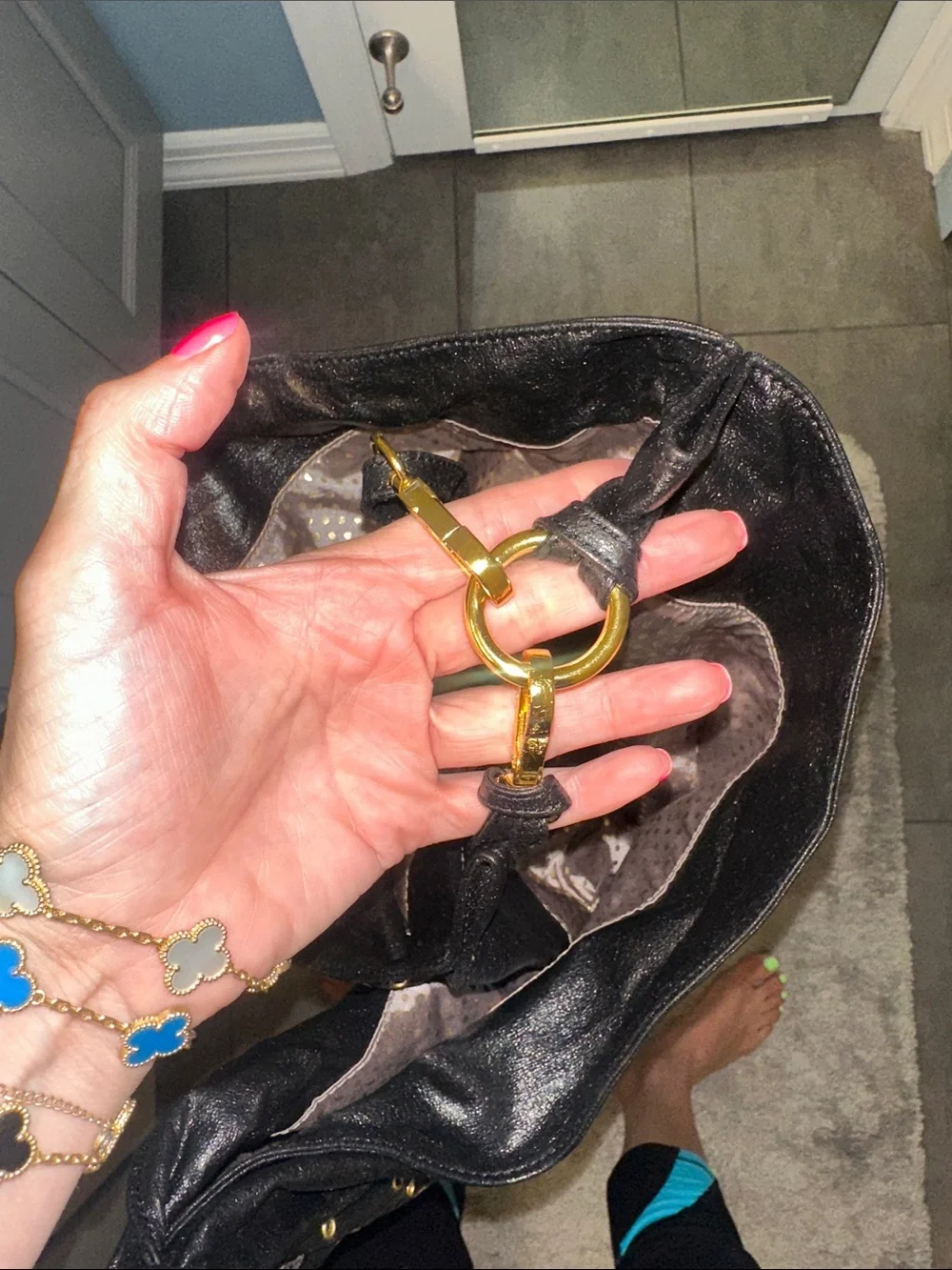 Deux Lux Black Studded Hobo Bag